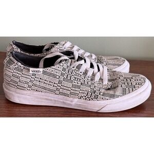 Vans Camden Optical Woven Deluxe Womens Size 8 Black Beige Skate Shoes
